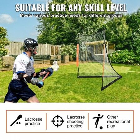 Lacrosse Goal 1.8mx1.8m Lacrosse Net Portable Lacrosse Goal with Carry Bag Fiberglass Rod Backyard Lacrosse Training Equipment Easy Setup Collegiat