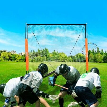 Lacrosse Goal 1.8mx1.8m Lacrosse Net Portable Lacrosse Goal with Carry Bag Fiberglass Rod Backyard Lacrosse Training Equipment Easy Setup Collegiat