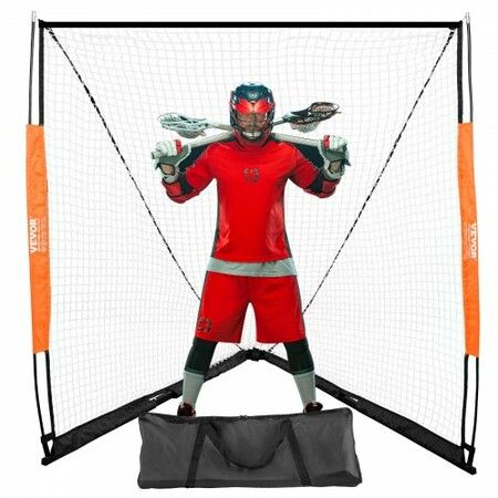 Lacrosse Goal 1.8mx1.8m Lacrosse Net Portable Lacrosse Goal with Carry Bag Fiberglass Rod Backyard Lacrosse Training Equipment Easy Setup Collegiat