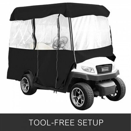 4 Passenger Golf Cart Cover Driving Enclosure Waterproof Roll-up Door