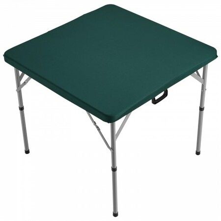 Mahjong Table Fold-in-Half 4 Player Card Table with Wear-Resistant Green Tabletop Portable Bi-Folding Square Domino Table with Carrying Handle