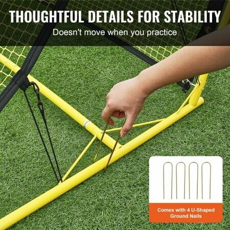 Soccer Trainer 2-IN-1 Portable Soccer Rebounder Net Iron Soccer Practice Equipment Sports Football Rebounder Wall with Portable Bag Perfect for Team Solo