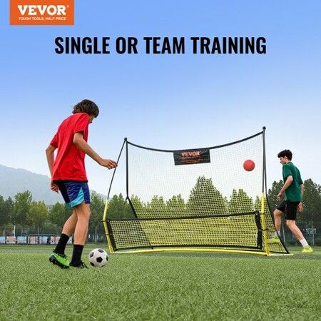 Soccer Trainer 2-IN-1 Portable Soccer Rebounder Net Iron Soccer Practice Equipment Sports Football Rebounder Wall with Portable Bag Perfect for Team Solo