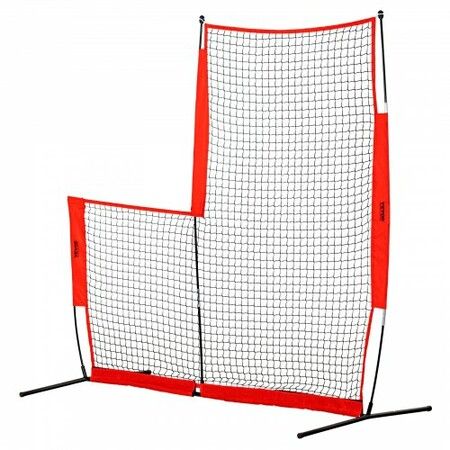 L Screen Baseball for Batting Cage 7x7 ft Baseball & Softball Safety Screen Body Protector Portable Batting Screen with Carry Bag & Ground Stakes Baseball