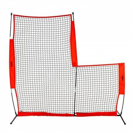 L Screen Baseball for Batting Cage 7x7 ft Baseball & Softball Safety Screen Body Protector Portable Batting Screen with Carry Bag & Ground Stakes Baseball