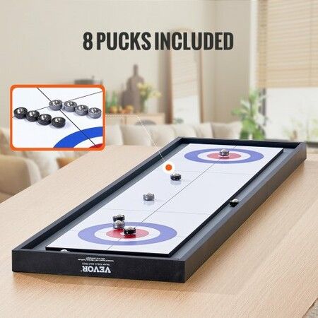 114cm Shuffleboard and Curling 2 in 1 Board Game Portable Tabletop Set