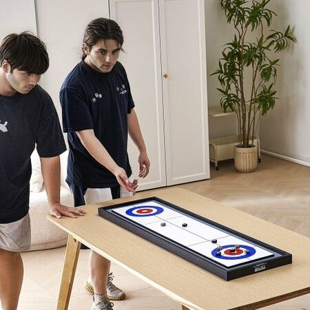 114cm Shuffleboard and Curling 2 in 1 Board Game Portable Tabletop Set