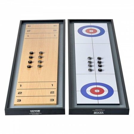 114cm Shuffleboard and Curling 2 in 1 Board Game Portable Tabletop Set