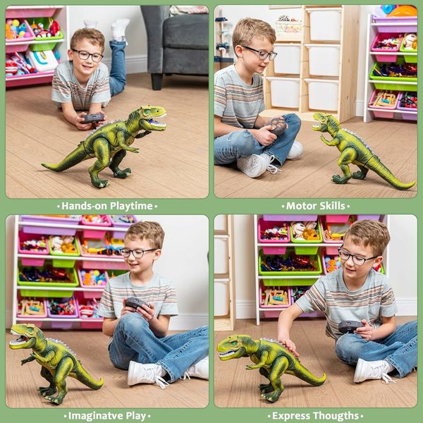 Robot Dinosaur Toy for Kids Boys 3 Up,  Big T rex Dinosaur Toy with Light and Realistic Roaring Sound for Kids Boys Girls