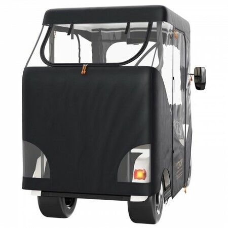 Golf Cart Enclosure 600D Polyester Driving Enclosure with 4-Sided Transparent Windows 2 Passenger Club Car Covers Universal Fits for Most Brand Carts