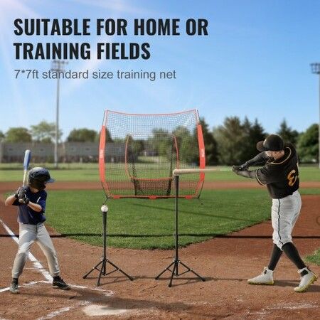 7x7 Baseball Softball Practice Net Portable Baseball Training Net for Hitting Batting Catching Pitching Backstop Baseball Equipment with Carry Bag