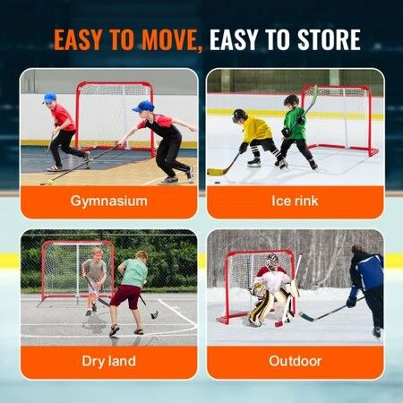 Youth Street Hockey Net Indoor Outdoor Steel Hockey Goal for Kids 54"x44"