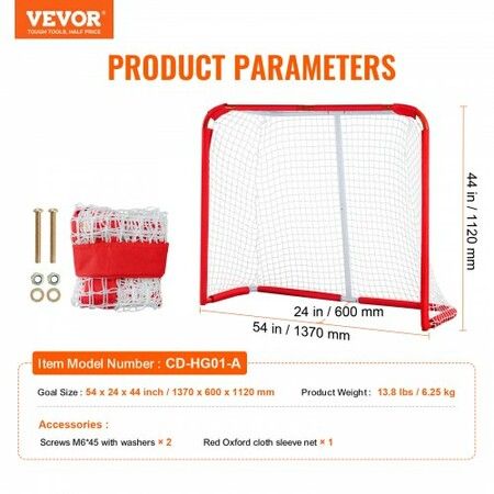 Youth Street Hockey Net Indoor Outdoor Steel Hockey Goal for Kids 54"x44"