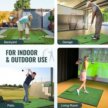 PRO 5x4ft Golf Hitting Mat Turf Golf Training Aid Indoor Outdoor Practice