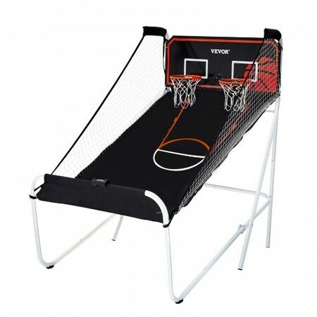 Foldable Basketball Arcade Game 2 Player Indoor Basketball Game Home Dual Shot Sport with 5 Balls 8 Game Modes Electronic Scoreboard and Inflation Pump