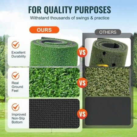 5x5ft Golf Hitting Mat Turf Golf Training Aid Indoor Outdoor Practice