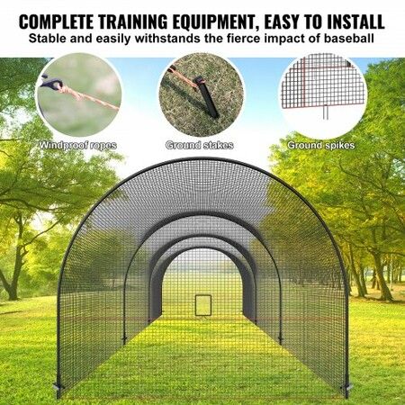 Baseball Batting Cage Softball and Baseball Batting Cage Net and Frame 33x12x10 ft Practice Portable Cage Net with Carry Bag Heavy Duty Enclosed
