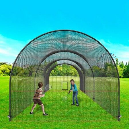 Baseball Batting Cage Softball and Baseball Batting Cage Net and Frame 33x12x10 ft Practice Portable Cage Net with Carry Bag Heavy Duty Enclosed