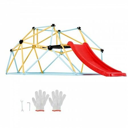 Climbing Dome 8FT Geometric Dome Climber with Slide for Kids 3 to 9 Years Old Jungle Gym Supports 600LBS and Easy Assembly with Climbing Grip  Equipment