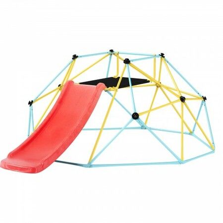 Climbing Dome 8FT Geometric Dome Climber with Slide for Kids 3 to 9 Years Old Jungle Gym Supports 600LBS and Easy Assembly with Climbing Grip  Equipment