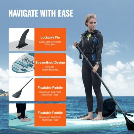 Inflatable Stand Up Paddle Board 3230x838x152mm SUP Paddleboard w Removable Kayak Seat Board Accessories Pump Paddle Fin Backpack Ankle Leash & Repair Kit