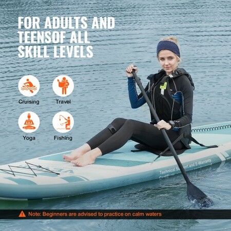 Inflatable Stand Up Paddle Board 3230x838x152mm SUP Paddleboard w Removable Kayak Seat Board Accessories Pump Paddle Fin Backpack Ankle Leash & Repair Kit