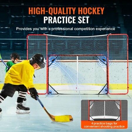 Hockey Goal with Backstop and Targets Street Outdoor Steel Hockey Net 72"