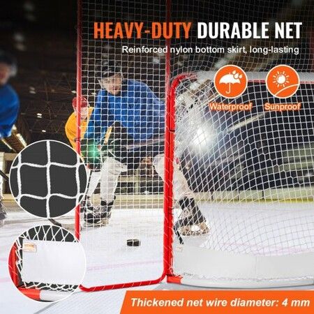 Hockey Goal with Backstop and Targets Street Outdoor Steel Hockey Net 72"