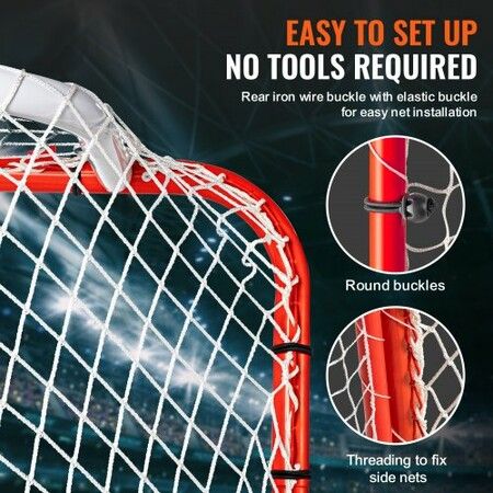 Hockey Goal with Backstop and Targets Street Outdoor Steel Hockey Net 72"