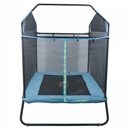 6FT Trampoline for Kids 72" Indoor/Outdoor Toddlers Trampoline Mini Baby Trampoline with Safety Enclosure Net Gymnastics Bar Hammock Recreational