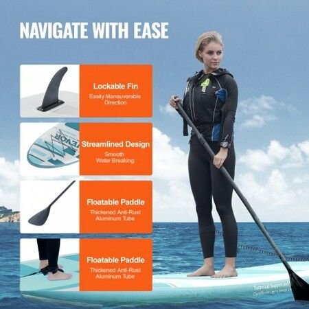 Inflatable Stand Up Paddle Board 3230 x 838 x 152 mm SUP Paddleboard with Board Accessories Pump Paddle Fin Phone Bag Backpack Ankle Leash Repair Kit