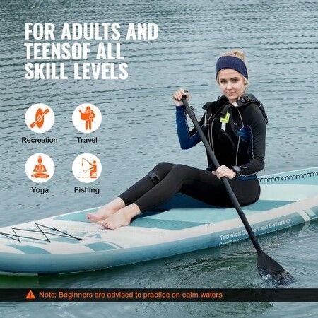 Inflatable Stand Up Paddle Board 3230 x 838 x 152 mm SUP Paddleboard with Board Accessories Pump Paddle Fin Phone Bag Backpack Ankle Leash Repair Kit