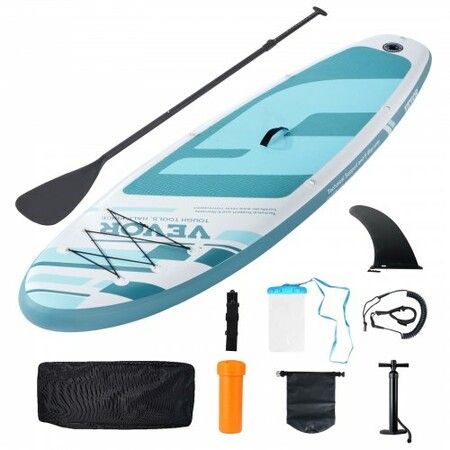 Inflatable Stand Up Paddle Board 3230 x 838 x 152 mm SUP Paddleboard with Board Accessories Pump Paddle Fin Phone Bag Backpack Ankle Leash Repair Kit