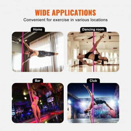 Professional Dancing Pole Spinning Static Dancing Pole Kit Portable Removable Pole 40mm Heavy-Duty Stainless Steel Pole Height Adjustable Fitness Pole