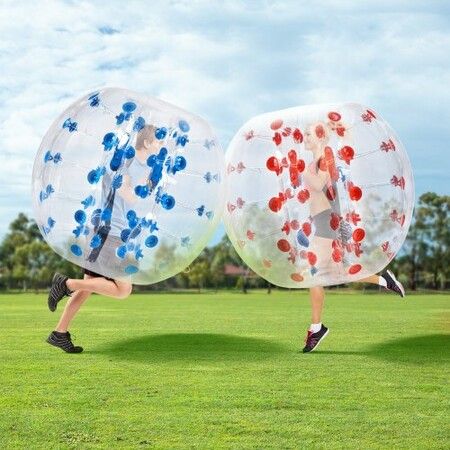 Inflatable Bumper Balls 2-Pack 4FT/1.2M Body Sumo Zorb Balls for Teen &  0.8mm Thick PVC Human Hamster Bubble Balls Play Bumper Bopper Toys