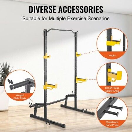 Squat Stand Power Rack Adjustable Heavy Duty Barbell Weight Stand Home Gym