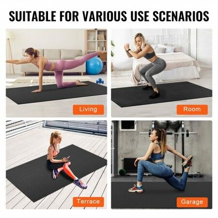 Exercise Mat Non Slip High Density Premium Yoga Mat Exercise Yoga Mat for Men & Women Fitness & Exercise Mat with Bag & Carry Strap (8x5ft)