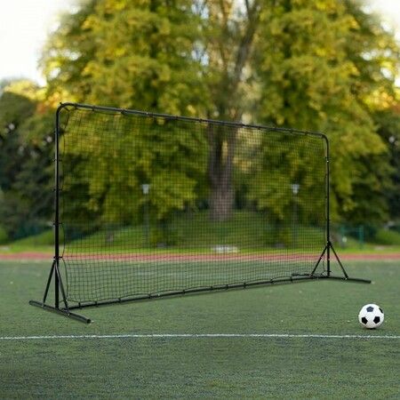 Soccer Rebounder Net 12x6FT Iron Soccer Training Equipment Sports Football Training Gift with Portable Bag Volleyball Rebounder Wall Perfect