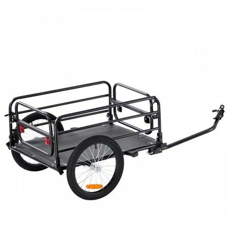 Bike Cargo Trailer 72.5 kg Load Heavy-Duty Bicycle Wagon Cart Foldable w Universal Hitch 406.4 mm Wheels Fits 558.8-711.2 mm Bike Wheels