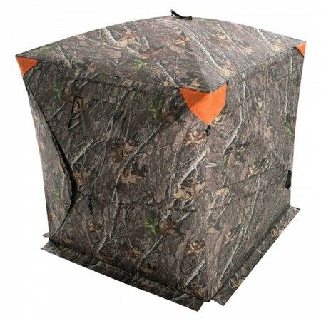 Hunting Blind 270degree See Through Ground Blind 2-3 Person Pop Up Deer Blind for Hunting with Carrying Bag Portable Resilient Hunting Tent