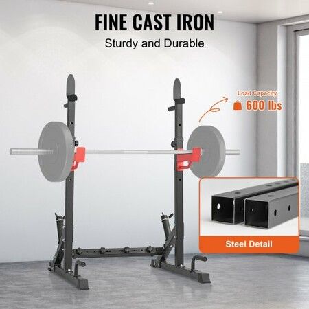 Squat Power Rack Adjustable Heavy Duty Barbell Weight Bench Press Stand