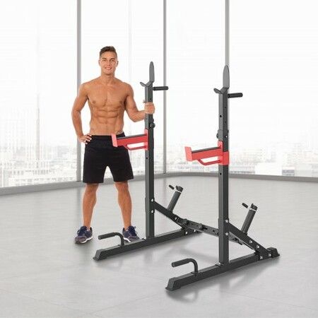 Squat Power Rack Adjustable Heavy Duty Barbell Weight Bench Press Stand