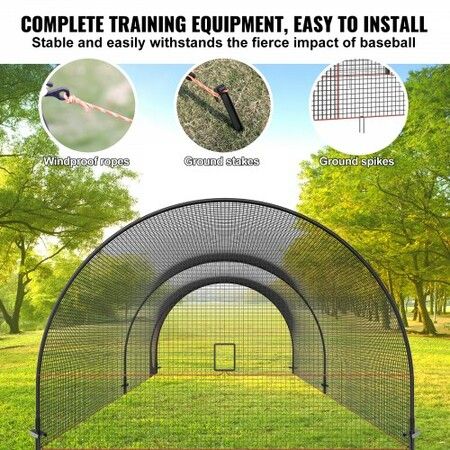 Baseball Batting Cage Softball and Baseball Batting Cage Net and Frame 22x12x8ft Practice Portable Cage Net with Carry Bag Heavy Duty Enclosed Cage