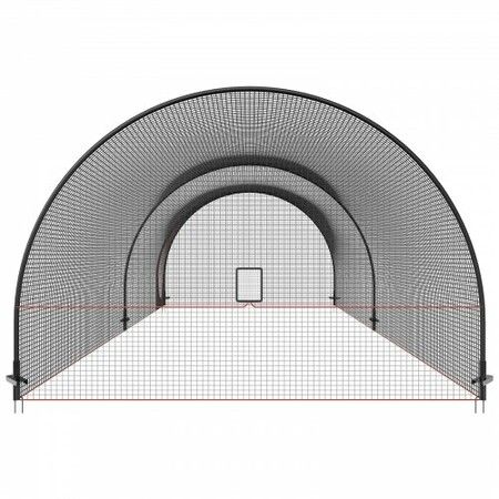 Baseball Batting Cage Softball and Baseball Batting Cage Net and Frame 22x12x8ft Practice Portable Cage Net with Carry Bag Heavy Duty Enclosed Cage