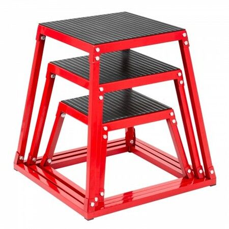 Plyometric Platform Box 12 Inch 18 Inch 24 Inch Plyometric Boxes red plyometric box set for Training (Set of 12/18/24 Inch)