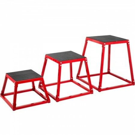 Plyometric Platform Box 12 Inch 18 Inch 24 Inch Plyometric Boxes red plyometric box set for Training (Set of 12/18/24 Inch)