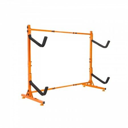 Freestanding Kayak Storage Rack Kayak Stand for 2 Canoe Paddleboard Heavy-duty Steel Hanger Holder with Padded Arms and Adjustable Width 79.5kg Max Load