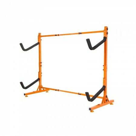 Freestanding Kayak Storage Rack Kayak Stand for 2 Canoe Paddleboard Heavy-duty Steel Hanger Holder with Padded Arms and Adjustable Width 79.5kg Max Load