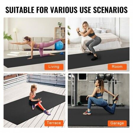 Exercise Mat Non Slip High Density Premium Yoga Mat Exercise Yoga Mat for Men Women Fitness & Exercise Mat with Bag & Carry Strap (12x6ft)