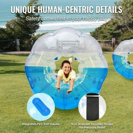 Inflatable Bumper Ball 1-Pack 5FT/1.5M Body Sumo Zorb Balls for Teen &  0.8mm Thick PVC Human Hamster Bubble Balls Play Bumper Bopper Toys